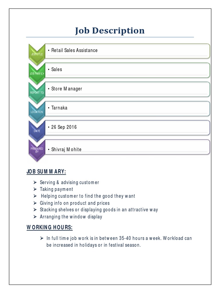 Job Description PDF | PDF | Business | Finance & Money Management