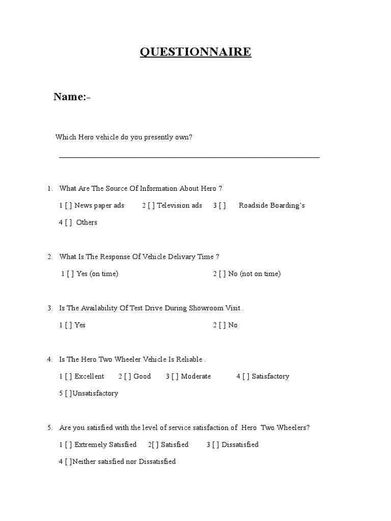 Final Questionnaire | PDF