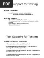 Tool Support For Testing: What Is A Test Tool?