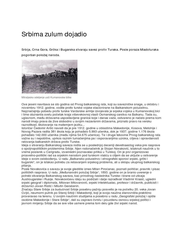 Prvi Balkanski Rat | PDF