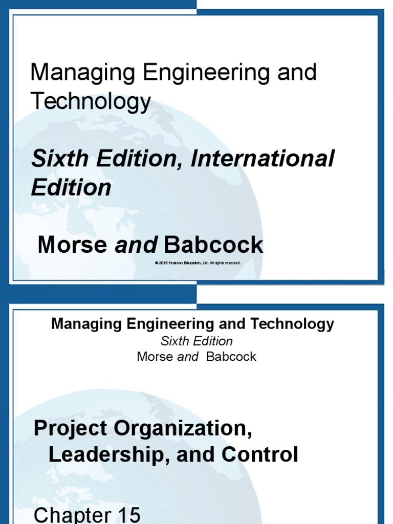 Chapter 15 Managing Engineering and Technology | PDF | Project Manager ...