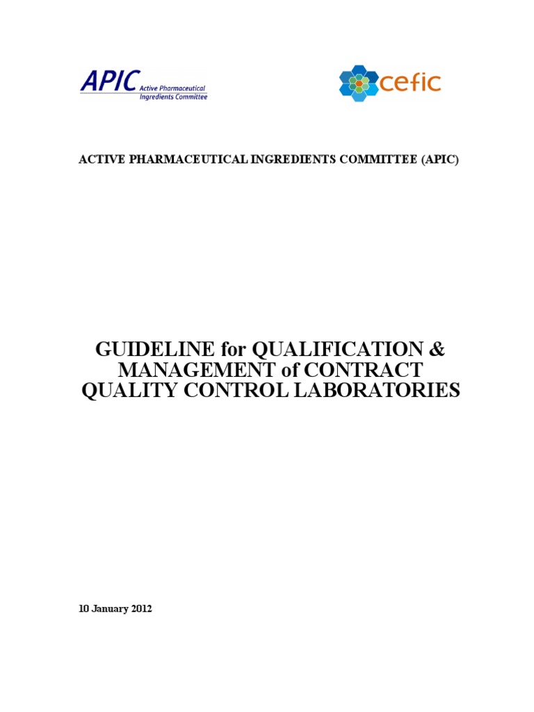 APIC Guidelines for Supplier Qualification | PDF | Verification And ...