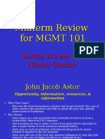 Midterm Review for MGMT 101 Sections 212 and 214
