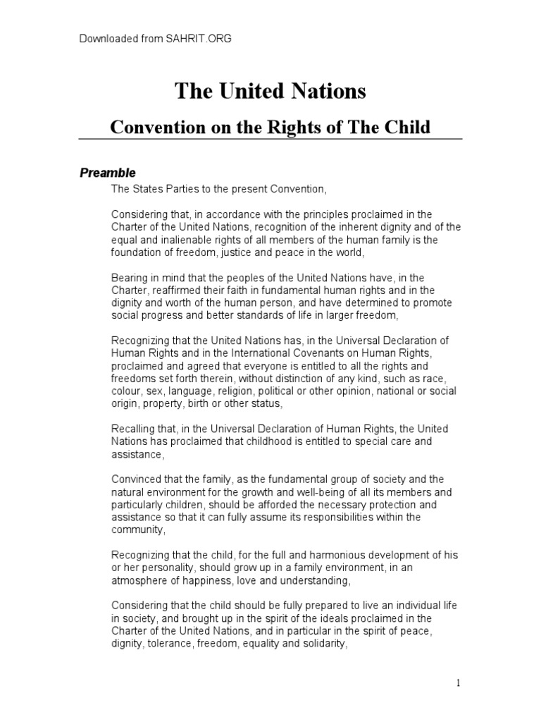 UN Convention on the Rights of the Child | PDF | Ratification | Human ...