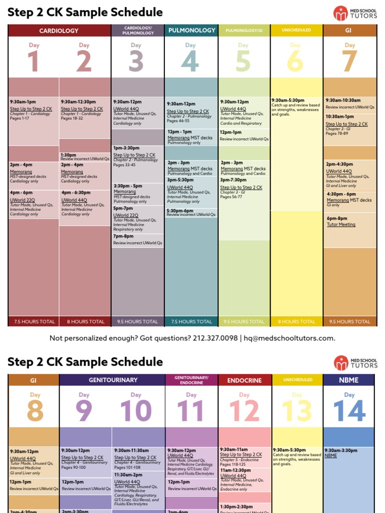 Step 2 Study Schedule