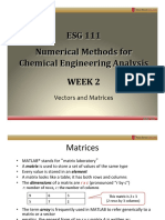 ESG 111 Numerical Methods For Chemical Engineering Analysis Week 2