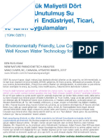 Temiz, Düşük Maliyetli Dört Düzeyleri, Unutulmuş Su Teknolojileri  Endüstriyel, Ticari, ve Tarım Uygulamaları ( TÜRK ÖZETI ) / Environmentally Friendly, Low Cost, Less Well Known Water Technology for The Future
