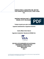 PLAN ESTRATEGICO PARA LA INDUSTRIA DEL SECTOR DE ALIMENTOS CARNICOS PORC+ìCOLAS, CASO - SOGA S.A. VER+ôNICA BETANCOURT LLANO MIGUEL SOTO VEL+üSQUEZ