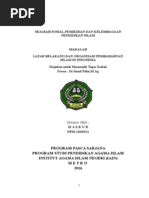 Makalah Organisasi Pembaharu