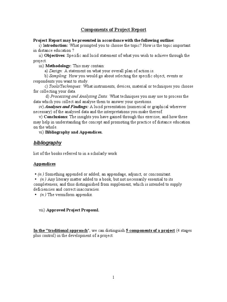 components of project report | Design | Software Development