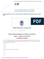 (Download) SSC_ CGL Tier-II Exam Paper-I (Arithmetical Ability) Held On_ 16-09-2012 _ SSC PORTAL _ SSC CGL, CHSL, Exams Community