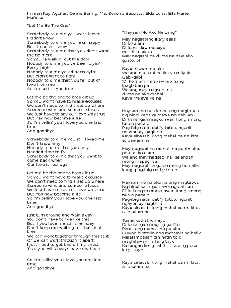 Break Free Lyrics Tagalog