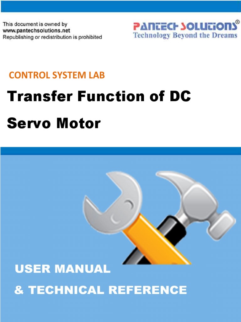 User Manual for Transfer Function of DC Servo Motor Electric Motor