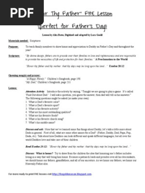 Honor Thy Father FHE Lesson (Perfect for Father's Day)