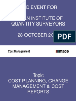 Cost Management - IIQS Presentation 28 October 2015