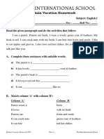 Dashain Vacation Homework: Column 'A' Column 'B'