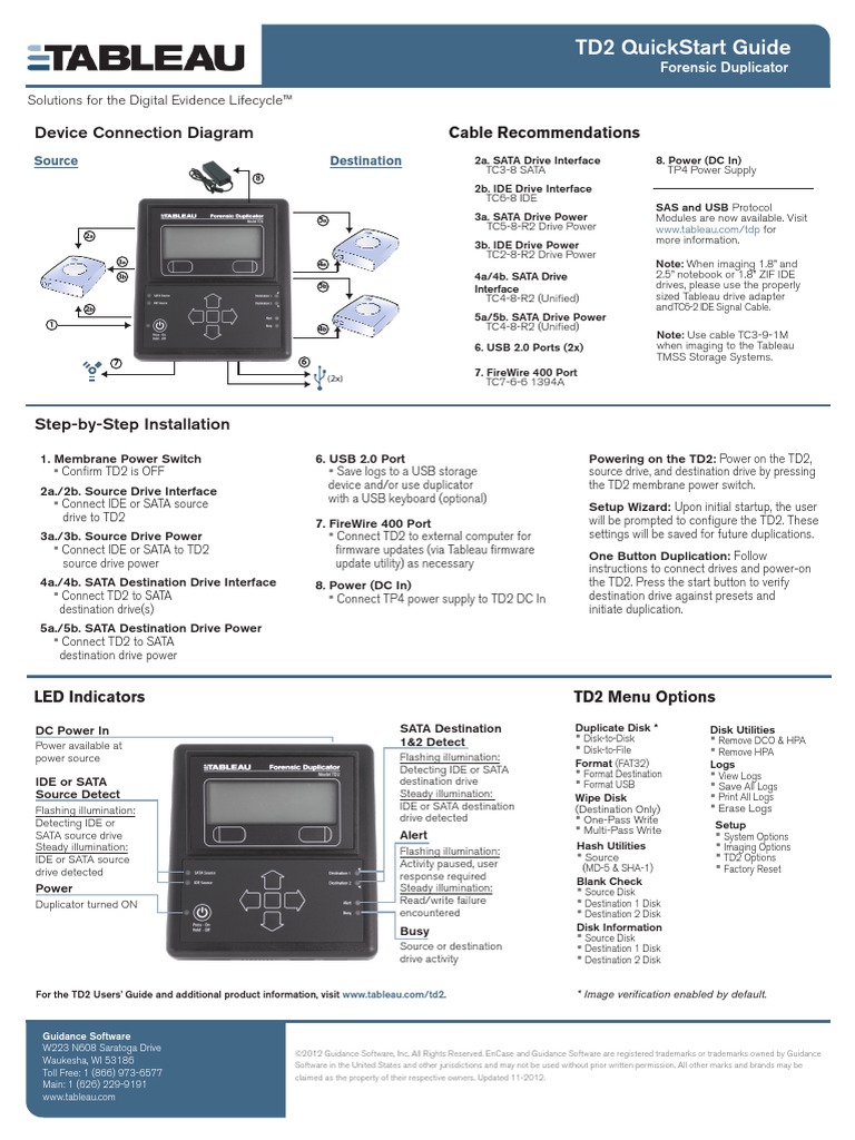 Td2 Quick Start Guide | PDF | Usb | Areas Of Computer Science