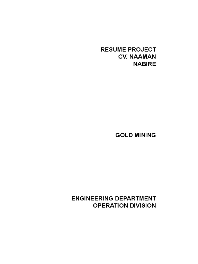 Gold Mining Project Overview in Nabire | PDF