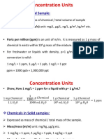 Concentration Units: Chemicals in Liquid Sample