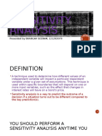 Sensitivity Analysis: Presented by BHARGAV SEERAM, 121202079