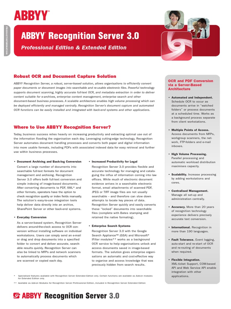 ABBYY Recognition Server 30 Brochure | PDF | Image Scanner | Portable ...