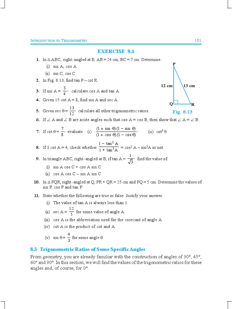 Trigonometric Concepts and Exercises | PDF | Trigonometric Functions | Sine