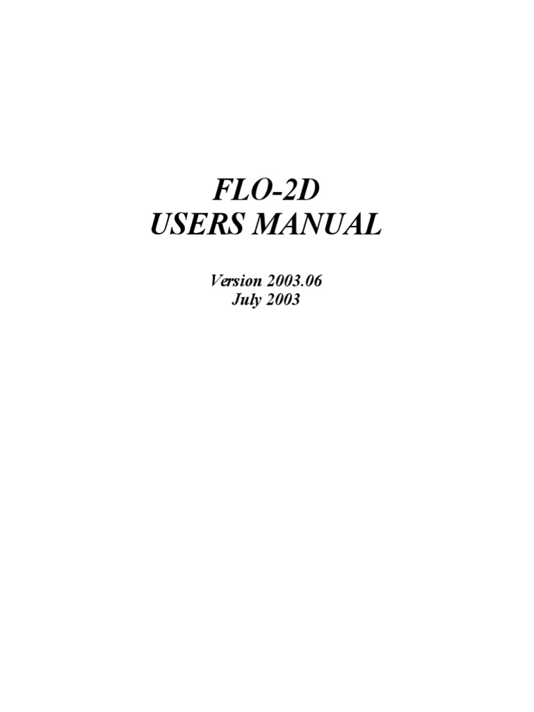 Manual de Usuario Flo 2d | PDF | Flood | License