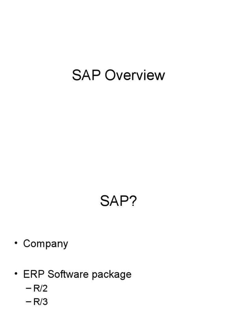 SAP OverView | PDF | Databases | Application Software