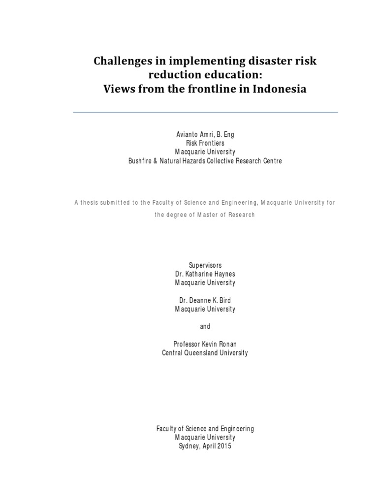 01 Whole | PDF | Disaster Risk Reduction | Emergency Management