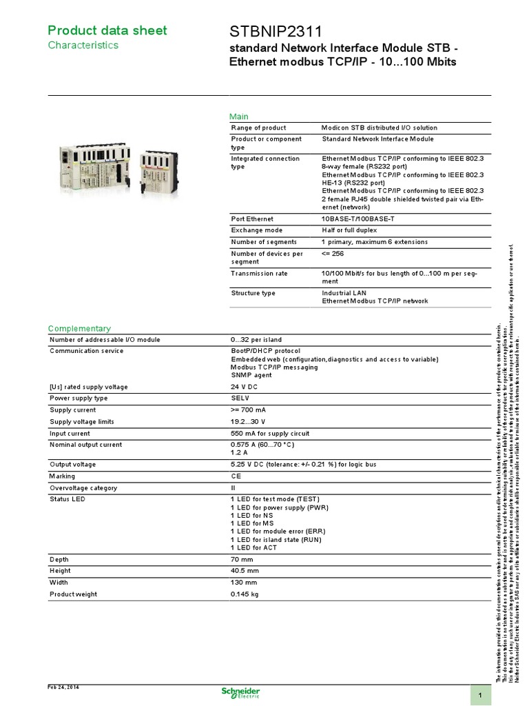 STBNIP2311 Network Interface Module | PDF | Ethernet | Internet ...