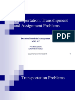 3. Transportation, Transshipment and Assignment Problems