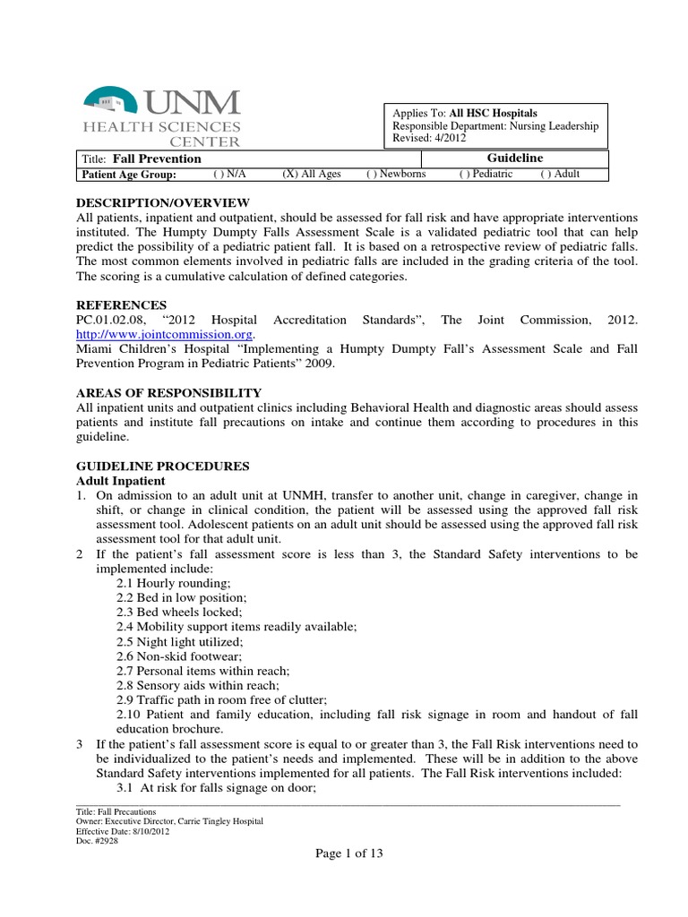 Fall Prevention | PDF