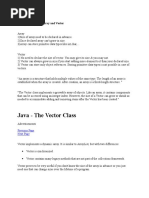 Java - The Vector Class: Difference Between Array and Vector