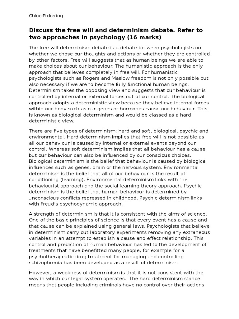 Free Will vs Determinism in Psychology | PDF | Free Will | Determinism