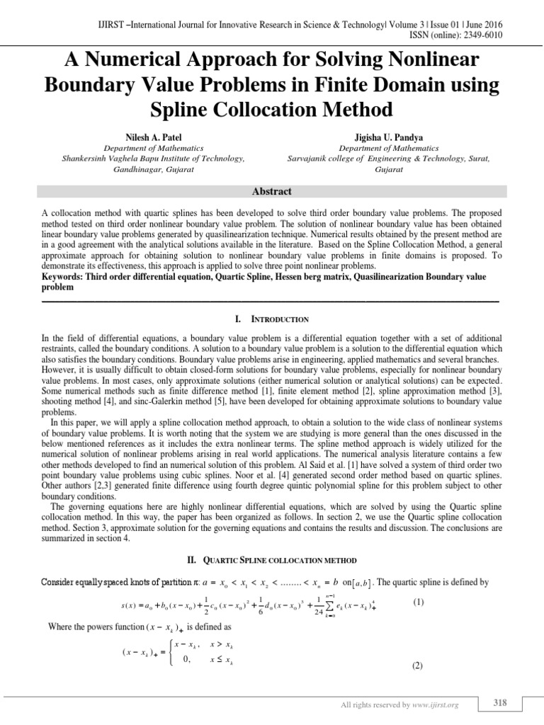 Nonlinear Boundary Value Problems Solved with Spline Method | PDF ...