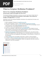 What Is A Scripture Meditation Worksheet