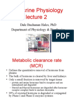 Endocrine Physiology Lecture 2 Metabolic Clearance Rates