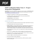 PMP Certification Study Notes 4 - Project Integration Management