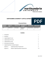 Northumbria University Capital Expenditure Policy: Document History