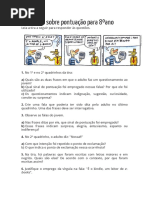 Exercício pontuação - 8º ano 