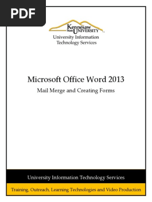 Word 2013 Mail Merge and Creating Forms Rev