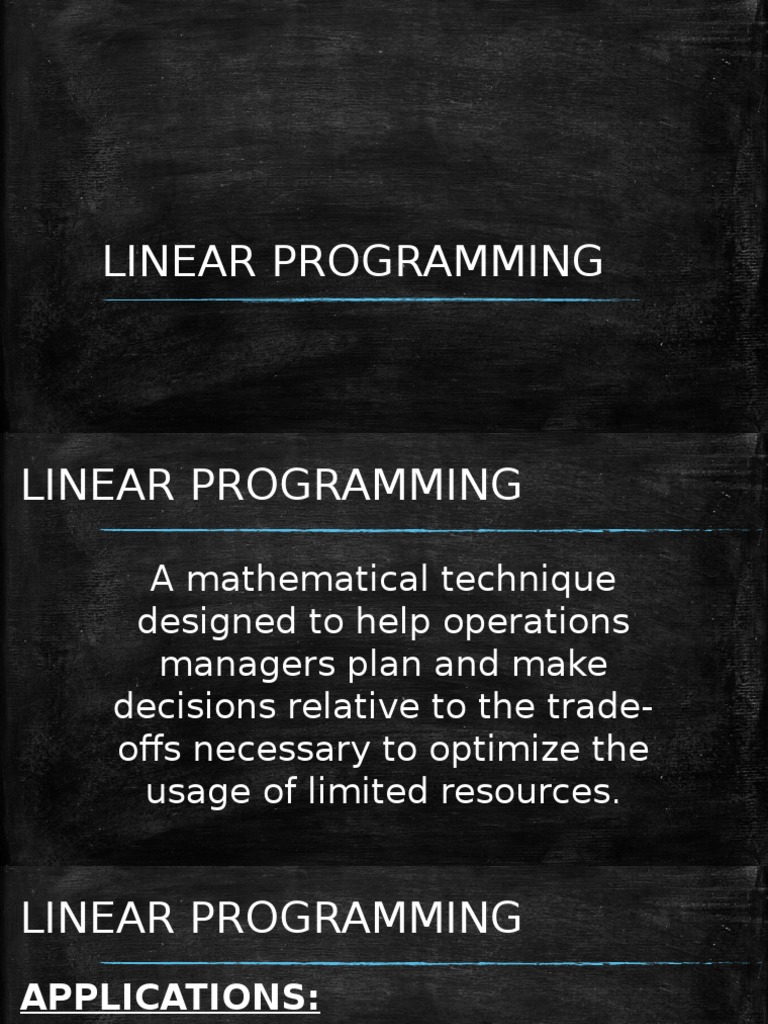 Linear Programming | PDF | Linear Programming | Mathematical And ...