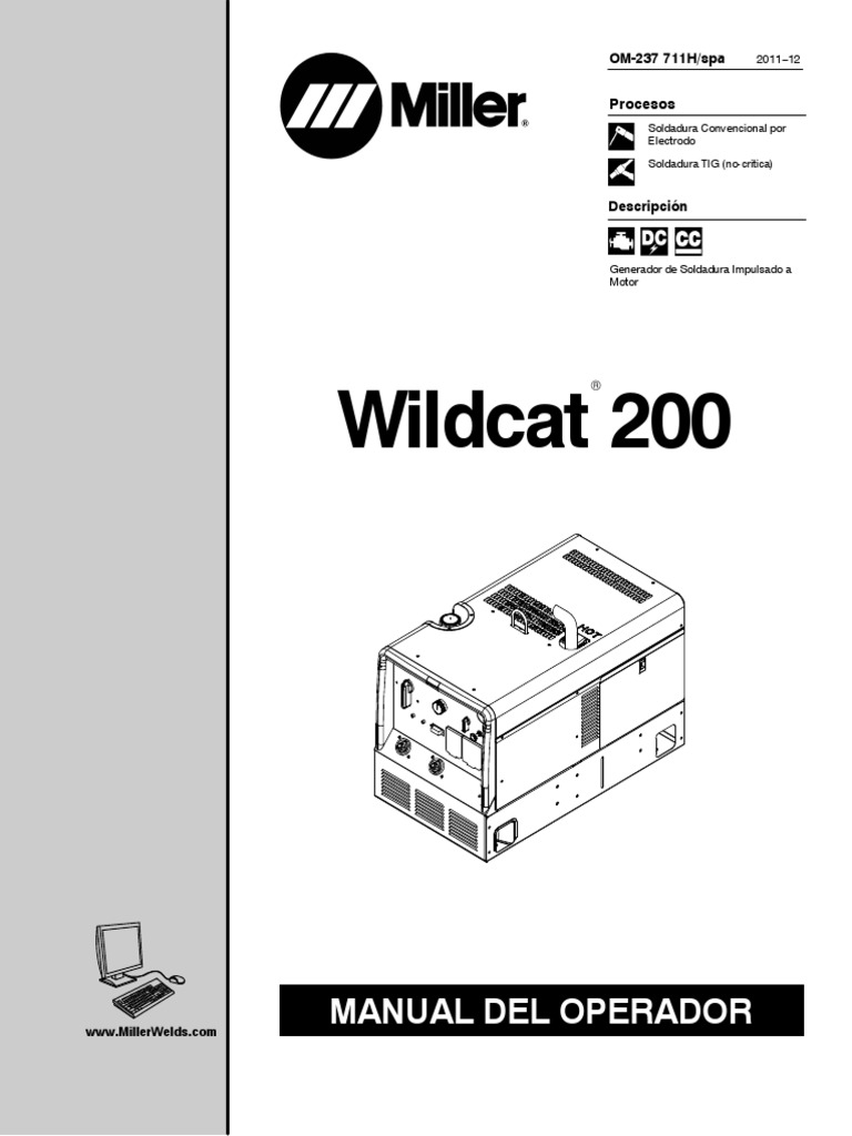 Soldadora Miller Wildcat 200 PDF Soldadura Construcción
