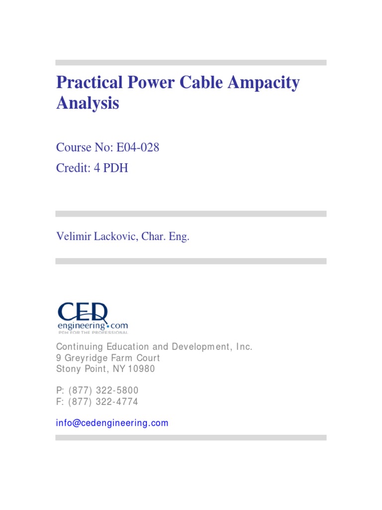 Practical Power Cable Ampacity Analysis 2774 | PDF | Electrical ...