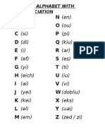 Alphabet With Pronunciation