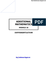 Additional Mathematics: Differentiation