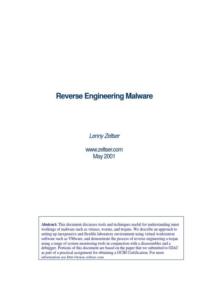 Reverse Engineering Malware Techniques | PDF | Internet Relay Chat ...