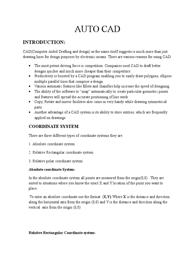 AutoCAD User Guide and Tutorial PDF | PDF