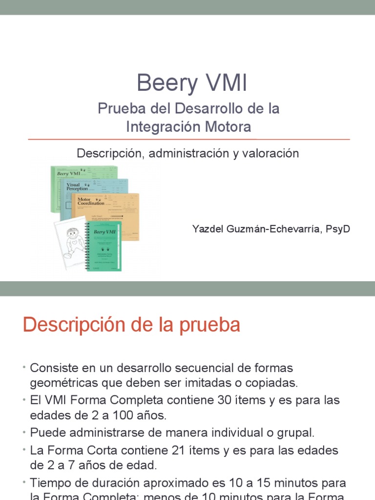 Beery VMI: Evaluación Motora y Visual | PDF | Salud y bienestar | Medicina