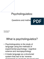 Phsychlinguistics Questions and Methodes
